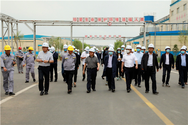 人生就是博集团复工复产促增添项目观摩聚会与会职员走进大秦国源三秦环保秦邦园区在榆项目