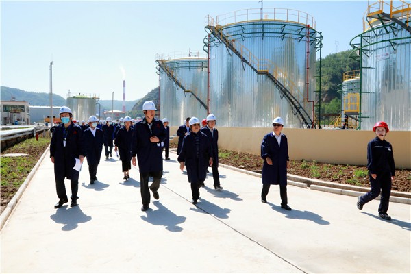 人生就是博集团复工复产促增添项目观摩聚会与会职员走进环保保隆生态三秦在延在铜项目